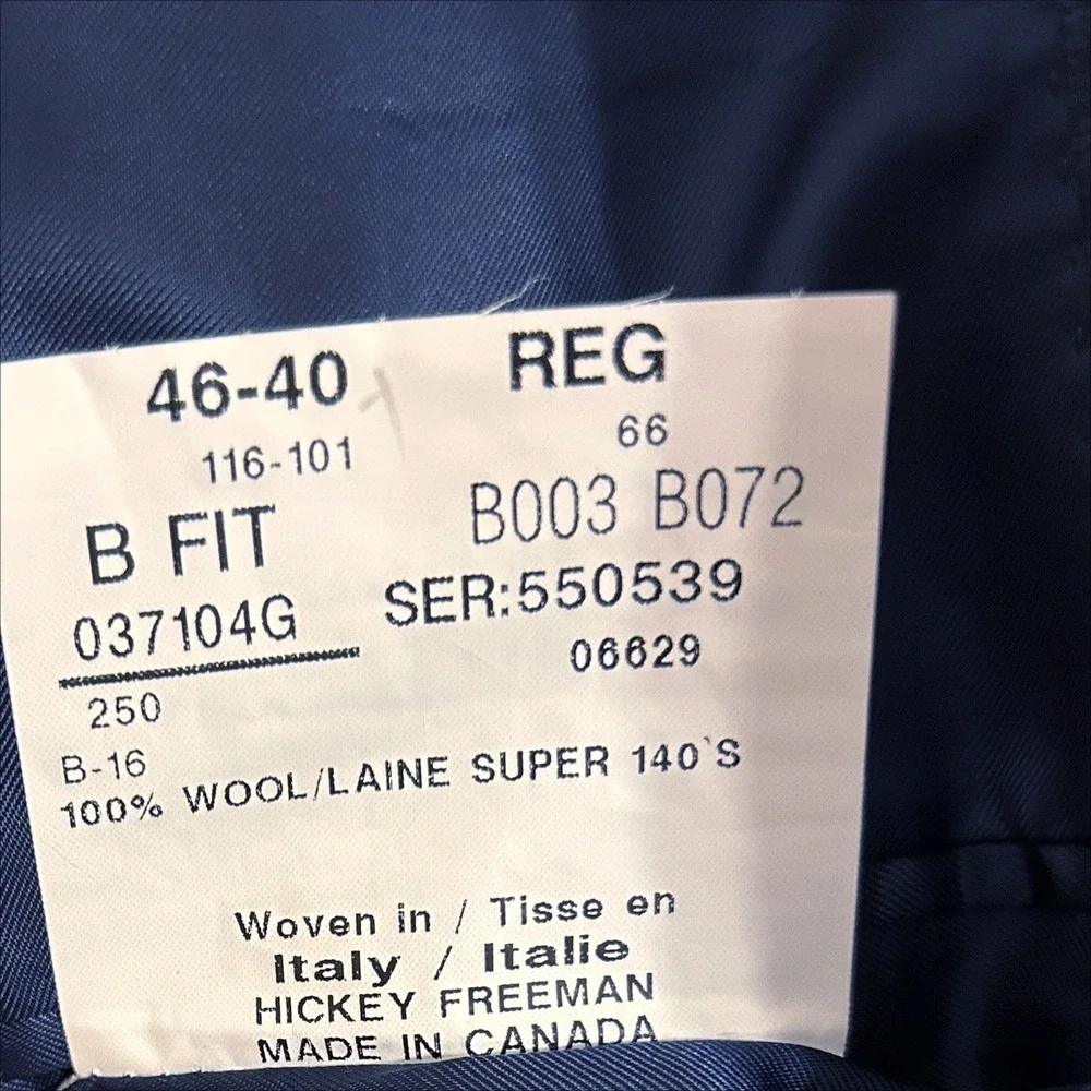 Hickey Freeman Blazer 46R Blue Check Plaid Super 140 Wool Carlo Barbera SML FLAW